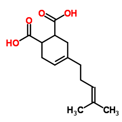 4-(4-methylpent-3-enyl)cyclohex-4-ene-1,2-dicarboxylic acid结构式