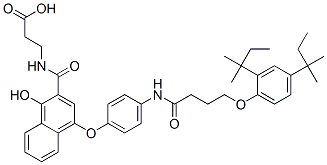 beta-Alanine,N-[[4-[4-[[4-[2,4-bis(1,1-dimethylpropyl)phenoxy]-1-oxobutyl] amino]phenoxy]-1-hydroxy-2-naphthalenyl]carbonyl]结构式