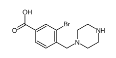 3-bromo-4-(piperazin-1-ylmethyl)benzoic acid Structure