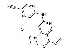 methyl 6-[(5-cyanopyrazin-2-yl)amino]-4-[methyl-(3-methyloxetan-3-yl)amino]pyridine-3-carboxylate结构式