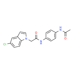 N-[4-(acetylamino)phenyl]-2-(5-chloro-1H-indol-1-yl)acetamide结构式