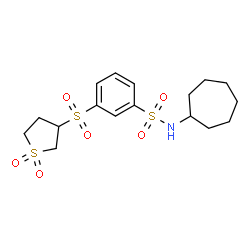 N-cycloheptyl-3-[(1,1-dioxidotetrahydro-3-thienyl)sulfonyl]benzenesulfonamide structure