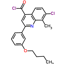 2-(3-Butoxyphenyl)-7-chloro-8-methyl-4-quinolinecarbonyl chloride结构式