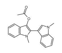 1,1'-dimethyl-1H,1'H-2,3'-biindol-3-yl acetate Structure