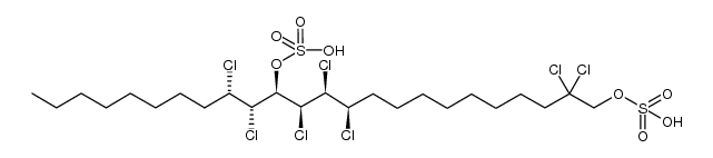 (+)-(11R,12S,13S,14R,15S,16S)-2,2,11,12,13,15,16-heptachlorotetracosane-1,14-diyl disulfate Structure