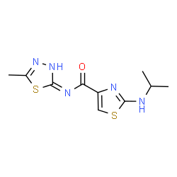 N-[(2E)-5-methyl-1,3,4-thiadiazol-2(3H)-ylidene]-2-(propan-2-ylamino)-1,3-thiazole-4-carboxamide结构式