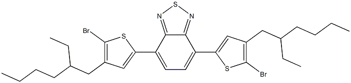 4,7-bis[5-bromo-4-(2-ethyhexyl)-2-thienyl]-2,1,3-benzothiadiazole structure
