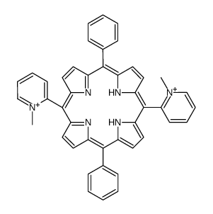 5,15-bis(1-methylpyridin-1-ium-2-yl)-10,20-diphenyl-21,22-dihydroporphyrin结构式