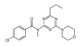 4-chloro-N-methyl-N-(4-morpholin-4-yl-6-propyl-1,3,5-triazin-2-yl)benzamide结构式