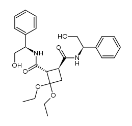 [1S-[1α(S*),2β(S*)]]-3,3-diethoxy-N,N'-bis-(2-hydroxy-1-phenylethyl)-1,2-cyclobutanedicarboxamide结构式