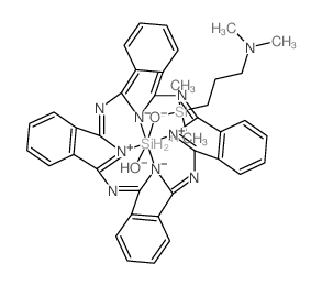 Silicon,[[3-(dimethylamino)propyl]dimethylsilanolato-kO]hydroxy[29H,31H-phthalocyaninato(2-)-kN29,kN30,kN31,kN32]-, (OC-6-23)- (9CI) structure