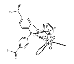 [(κ2-P,O-2-(bis(2-methoxyphenyl)phosphino)benzenesulfonato)PdMe(OP(p-CF3C6H4)3)] Structure
