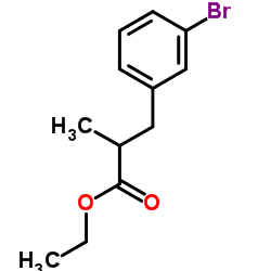 Ethyl 3-(3-bromophenyl)-2-methylpropanoate结构式