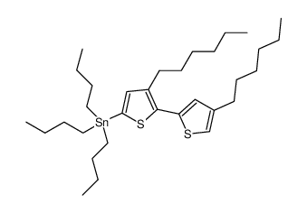 5-tributylstannyl-3,4’-dihexyl-2,2’-bithiophene Structure