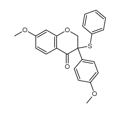 7-methoxy-3-(4-methoxyphenyl)-3-phenylthio-2,3-dihydro-(4H)-benzopyran-4-one结构式