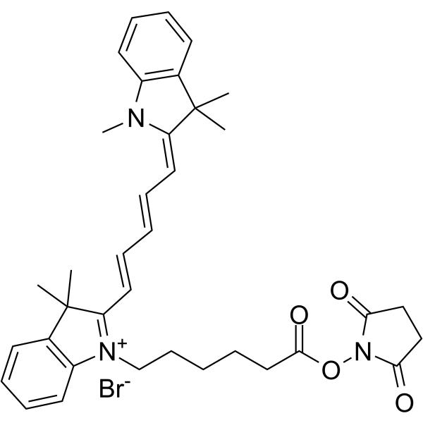 Cyanine5 NHS ester bromide Structure