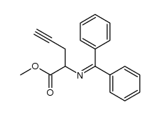 methyl (R,S)-2-(N-diphenylmethylidene)aminopent-4-ynoate结构式