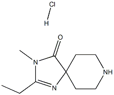 2-Ethyl-3-methyl-1,3,8-triazaspiro[4.5]dec-1-en-4-one hydrochloride结构式