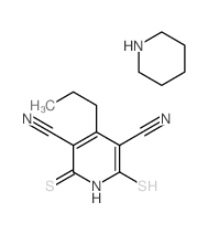 piperidine; 4-propyl-2-sulfanyl-6-sulfanylidene-1H-pyridine-3,5-dicarbonitrile Structure