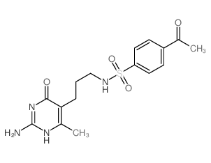 Benzenesulfonamide,4-acetyl-N-[3-(2-amino-1,6-dihydro-4-methyl-6-oxo-5-pyrimidinyl)propyl]-结构式