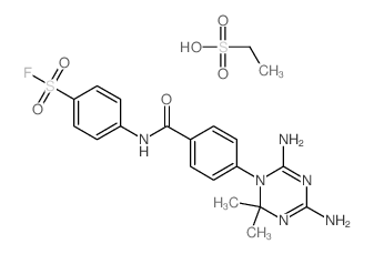 4-[[4-(4,6-diamino-2,2-dimethyl-1,3,5-triazin-1-yl)benzoyl]amino]benzenesulfonyl fluoride; ethanesulfonic acid Structure