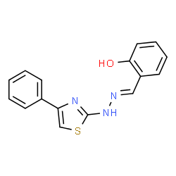 2-((E)-(((E)-4-phenylthiazol-2(3H)-ylidene)hydrazono)methyl)phenol Structure