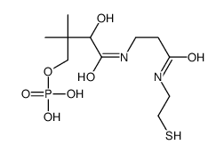 [3-hydroxy-2,2-dimethyl-3-[2-(2-sulfanylethylcarbamoyl)ethylcarbamoyl]propoxy]phosphonic acid Structure