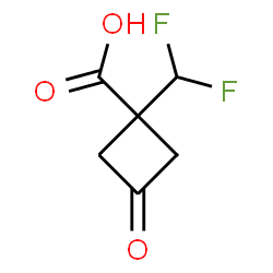 1-(Difluoromethyl)-3-oxocyclobutanecarboxylic acid Structure