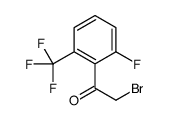 2-Bromo-2'-fluoro-6'-(trifluoromethyl)acetophenone, 2-Bromo-1-[2-fluoro-6-(trifluoromethyl)phenyl]ethan-1-one structure