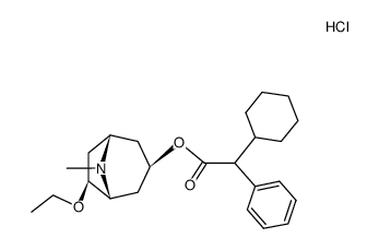 (Ξ)-cyclohexyl-phenyl-acetic acid-((1Ξ)-6exo-ethoxy-tropane-3exo-ylester), hydrochloride结构式