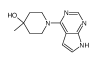 4-Methyl-1-(7H-pyrrolo[2,3-d]pyrimidin-4-yl)-piperidin-4-ol结构式