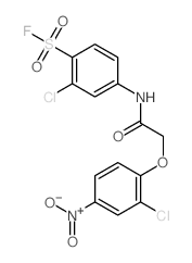 Benzenesulfonylfluoride, 2-chloro-4-[[2-(2-chloro-4-nitrophenoxy)acetyl]amino]- structure