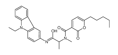 2H-Pyran-3-carboxamide,N-[2-[(9-ethyl-9H-carbazol-3-yl)amino]-1-methyl-2-oxoethyl]-N-methyl-2-oxo-6-pentyl-(9CI) Structure