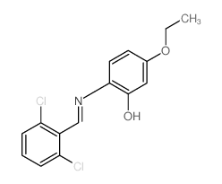 Phenol,2-[[(2,6-dichlorophenyl)methylene]amino]-5-ethoxy- Structure