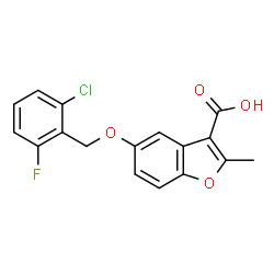 5-((2-chloro-6-fluorobenzyl)oxy)-2-methylbenzofuran-3-carboxylic acid结构式