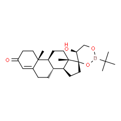 (20S)-17,21-[(tert-Butylboranediyl)bis(oxy)]-20-hydroxypregn-4-en-3-one Structure