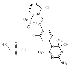 3-chloro-2-[[2-chloro-4-(4,6-diamino-2,2-dimethyl-1,3,5-triazin-1-yl)phenoxy]methyl]benzenesulfonyl fluoride; ethanesulfonic acid Structure