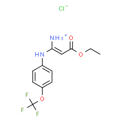 3-ETHOXY-3-OXO-1-[4-(TRIFLUOROMETHOXY)ANILINO]-1-PROPEN-1-AMINIUM CHLORIDE结构式