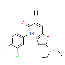 2-Propenamide,2-cyano-N-(3,4-dichlorophenyl)-3-[5-(diethylamino)-2-furanyl]- Structure