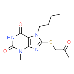 7-butyl-3-methyl-8-((2-oxopropyl)thio)-3,7-dihydro-1H-purine-2,6-dione结构式