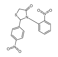 3-(2-nitrophenyl)-2-(4-nitrophenyl)-1,3-thiazolidin-4-one结构式