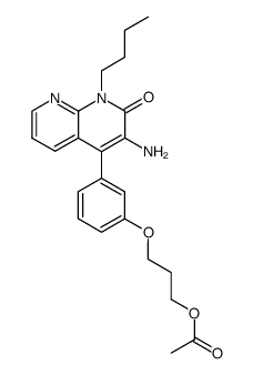 Acetic acid 3-[3-(3-amino-1-butyl-2-oxo-1,2-dihydro-[1,8]naphthyridin-4-yl)-phenoxy]-propyl ester结构式