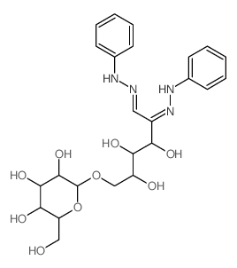 2-(hydroxymethyl)-6-[(6Z)-2,3,4-trihydroxy-5,6-bis(phenylhydrazinylidene)hexoxy]oxane-3,4,5-triol结构式