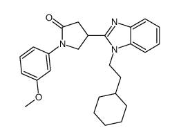 4-[1-(2-cyclohexylethyl)benzimidazol-2-yl]-1-(3-methoxyphenyl)pyrrolidin-2-one结构式