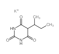 2,4,6(1H,3H,5H)-Pyrimidinetrione, 5-(1-methylpropyl)-, potassium salt (1:1) structure