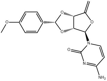 4',5'-Didehydro-5'-deoxy-2'-O,3'-O-[(R)-(4-methoxyphenyl)methylene]cytidine结构式