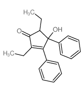 2,5-diethyl-4-hydroxy-3,4-diphenyl-cyclopent-2-en-1-one structure
