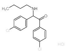 Acetophenone,2-(butylamino)-4'-chloro-2-(p-chlorophenyl)-, hydrochloride (8CI) Structure