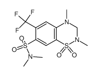 3,4-Dihydro-N,N,2,4-tetramethyl-6-trifluoromethyl-2H-1,2,4-benzothiadiazine-7-sulfonamide 1,1-dioxide Structure