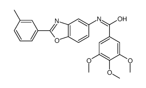 3,4,5-trimethoxy-N-[2-(3-methylphenyl)-1,3-benzoxazol-5-yl]benzamide Structure